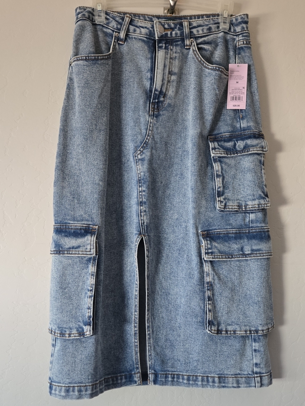wild fable Light Blue Straight-Leg Cargo Denim Skirt